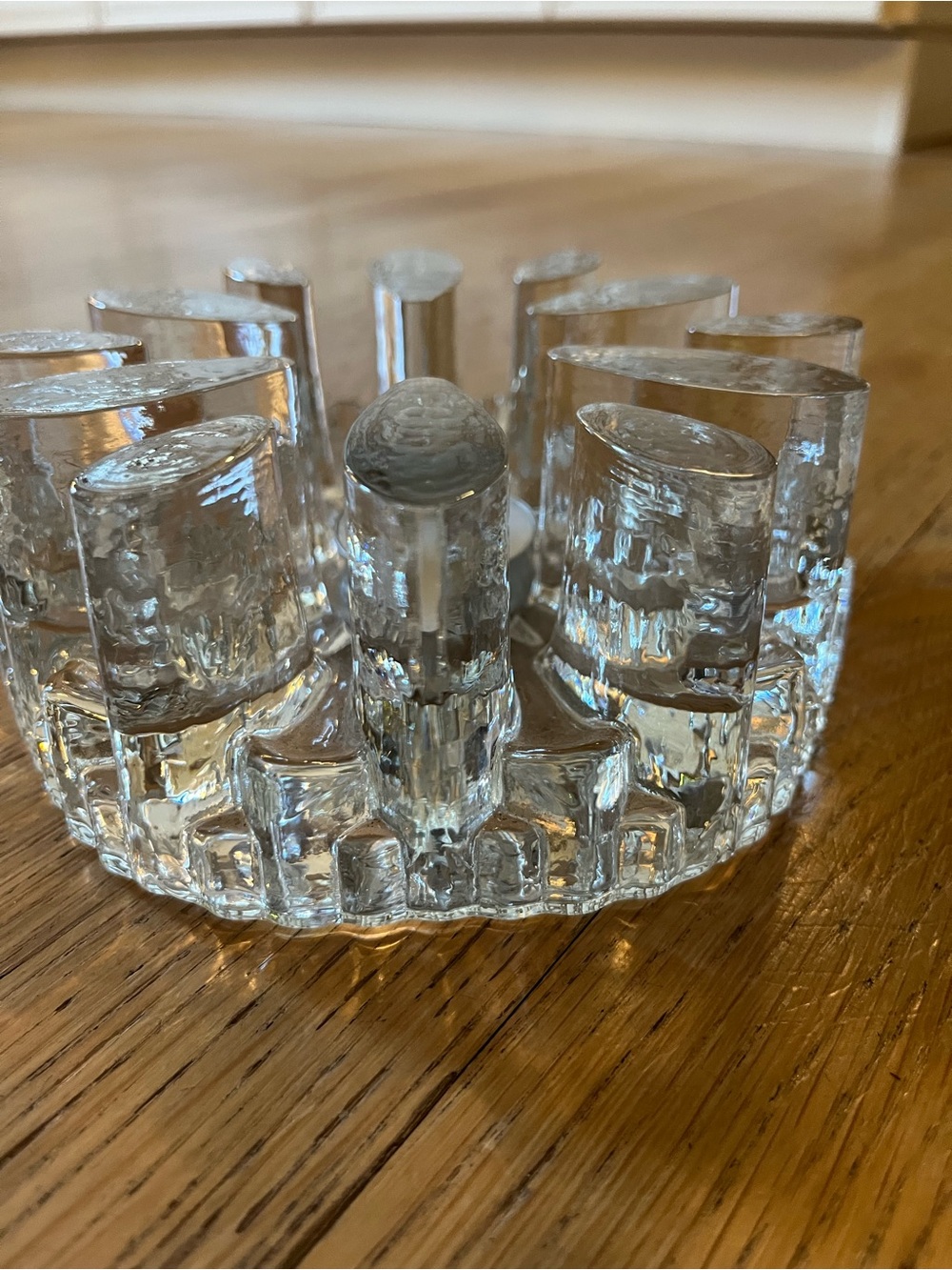 Vintage Bel Mondo Ice Glass Tea Light/ Candle Pot Warmer